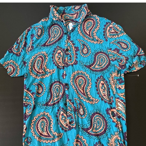 Men's Blue Paisley Shirt - Picture 2 of 2